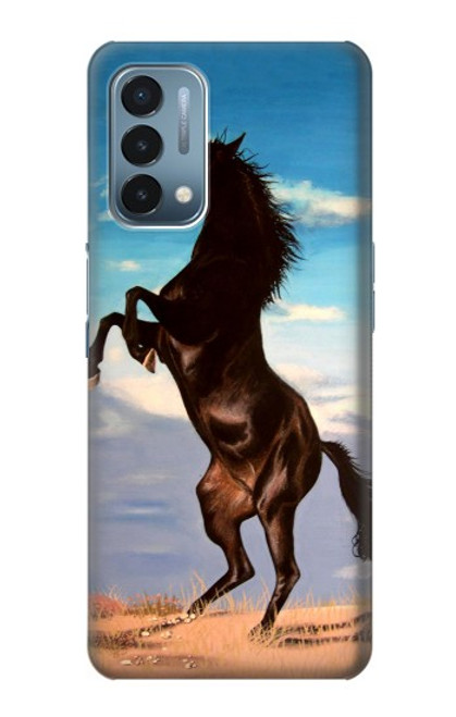 S0934 Wild Black Horse Hülle Schutzhülle Taschen für OnePlus Nord N200 5G
