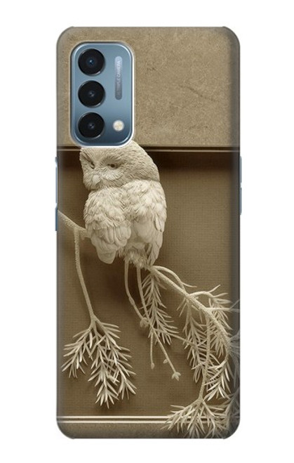 S1386 Paper Sculpture Owl Hülle Schutzhülle Taschen für OnePlus Nord N200 5G