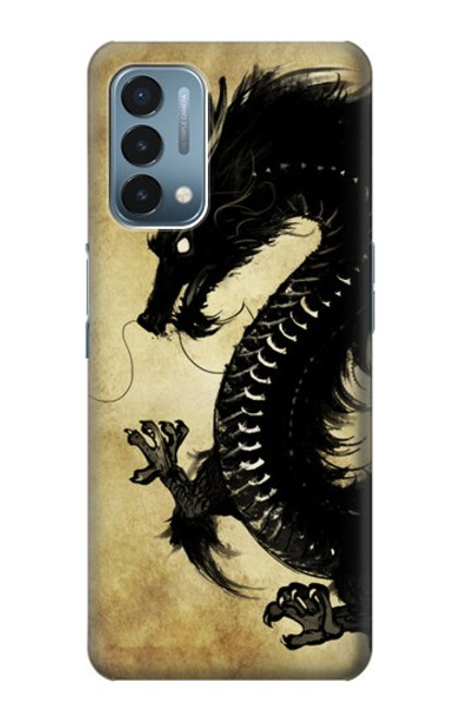 S1482 Black Dragon Painting Hülle Schutzhülle Taschen für OnePlus Nord N200 5G