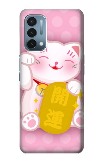 S3025 Pink Maneki Neko Lucky Cat Hülle Schutzhülle Taschen für OnePlus Nord N200 5G