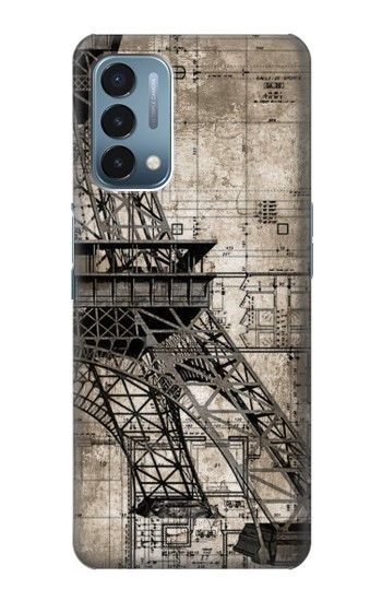 S3416 Eiffel Tower Blueprint Hülle Schutzhülle Taschen für OnePlus Nord N200 5G
