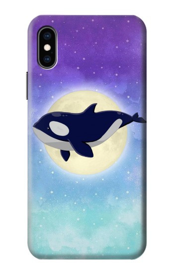 S3807 Killer Whale Orca Moon Pastel Fantasy Hülle Schutzhülle Taschen für iPhone X, iPhone XS