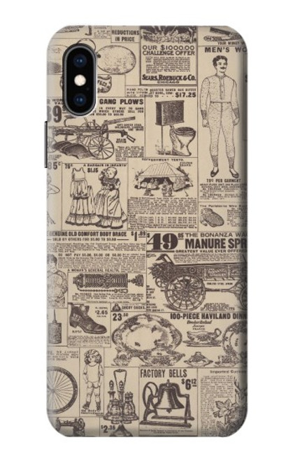 S3819 Retro Vintage Paper Hülle Schutzhülle Taschen für iPhone X, iPhone XS