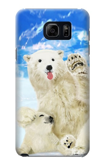 S3794 Arctic Polar Bear in Love with Seal Paint Hülle Schutzhülle Taschen für Samsung Galaxy S6 Edge Plus