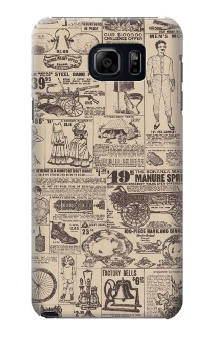 S3819 Retro Vintage Paper Hülle Schutzhülle Taschen für Samsung Galaxy S6 Edge Plus