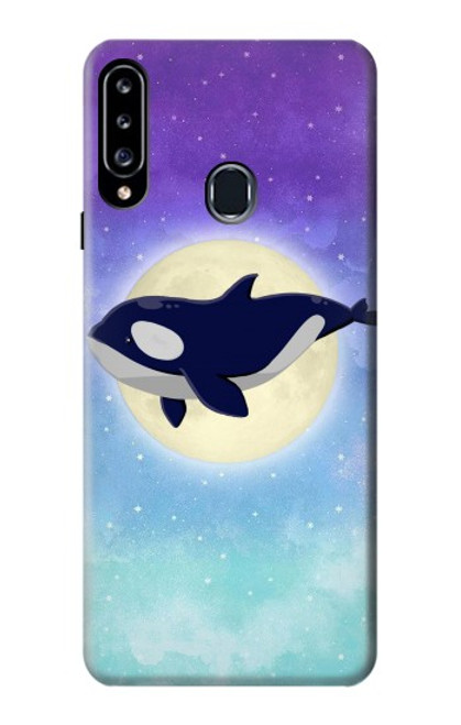 S3807 Killer Whale Orca Moon Pastel Fantasy Hülle Schutzhülle Taschen für Samsung Galaxy A20s