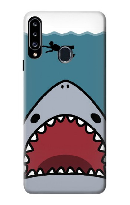 S3825 Cartoon Shark Sea Diving Hülle Schutzhülle Taschen für Samsung Galaxy A20s