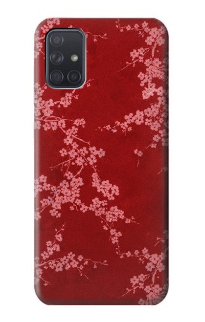 S3817 Red Floral Cherry blossom Pattern Hülle Schutzhülle Taschen für Samsung Galaxy A71 5G