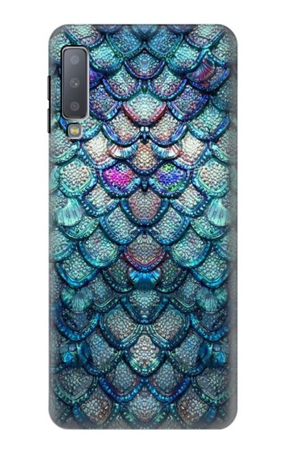 S3809 Mermaid Fish Scale Hülle Schutzhülle Taschen für Samsung Galaxy A7 (2018)