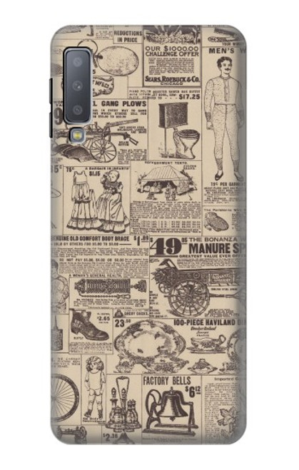 S3819 Retro Vintage Paper Hülle Schutzhülle Taschen für Samsung Galaxy A7 (2018)