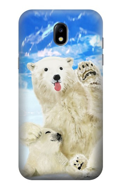 S3794 Arctic Polar Bear in Love with Seal Paint Hülle Schutzhülle Taschen für Samsung Galaxy J5 (2017) EU Version