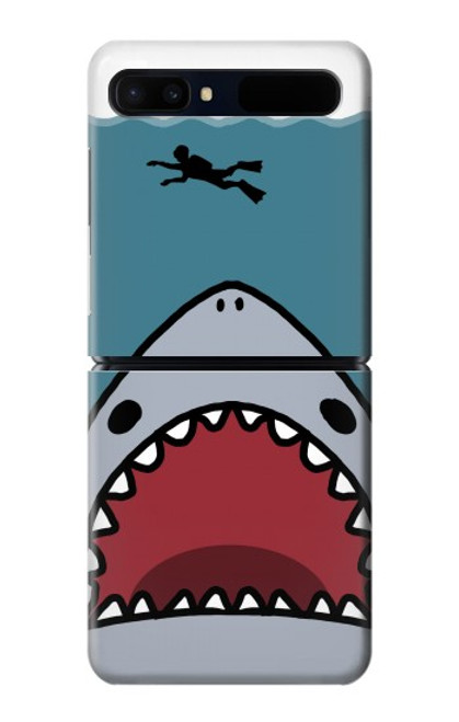 S3825 Cartoon Shark Sea Diving Hülle Schutzhülle Taschen für Samsung Galaxy Z Flip 5G
