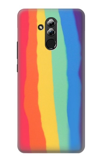 S3799 Cute Vertical Watercolor Rainbow Hülle Schutzhülle Taschen für Huawei Mate 20 lite