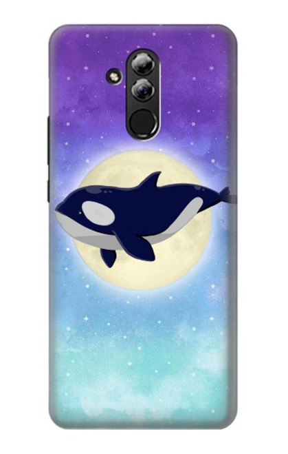 S3807 Killer Whale Orca Moon Pastel Fantasy Hülle Schutzhülle Taschen für Huawei Mate 20 lite