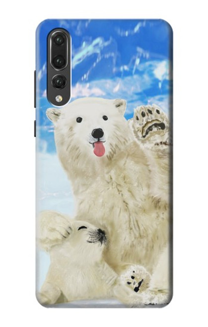 S3794 Arctic Polar Bear in Love with Seal Paint Hülle Schutzhülle Taschen für Huawei P20 Pro