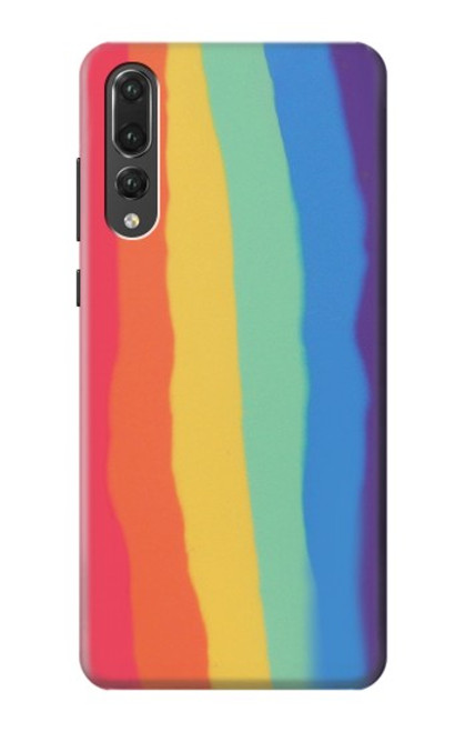 S3799 Cute Vertical Watercolor Rainbow Hülle Schutzhülle Taschen für Huawei P20 Pro