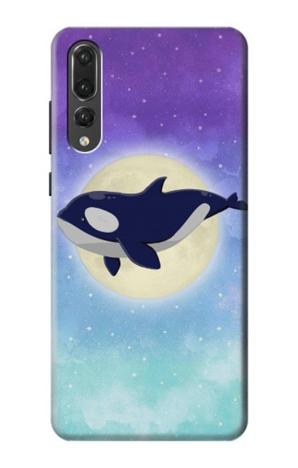 S3807 Killer Whale Orca Moon Pastel Fantasy Hülle Schutzhülle Taschen für Huawei P20 Pro