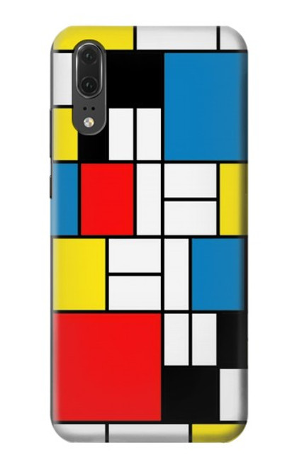 S3814 Piet Mondrian Line Art Composition Hülle Schutzhülle Taschen für Huawei P20