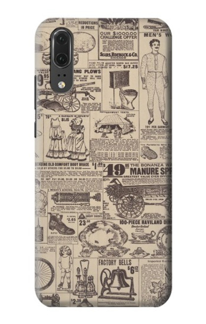 S3819 Retro Vintage Paper Hülle Schutzhülle Taschen für Huawei P20