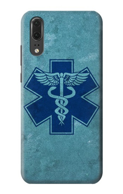 S3824 Caduceus Medical Symbol Hülle Schutzhülle Taschen für Huawei P20