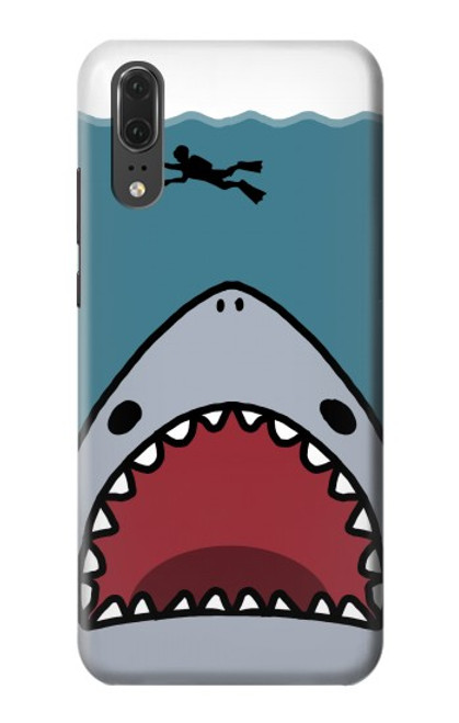 S3825 Cartoon Shark Sea Diving Hülle Schutzhülle Taschen für Huawei P20