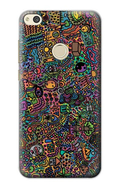 S3815 Psychedelic Art Hülle Schutzhülle Taschen für Huawei P8 Lite (2017)