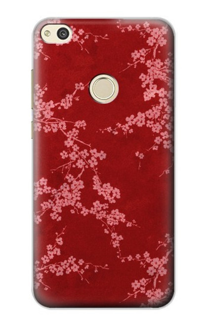 S3817 Red Floral Cherry blossom Pattern Hülle Schutzhülle Taschen für Huawei P8 Lite (2017)