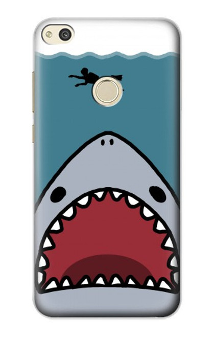 S3825 Cartoon Shark Sea Diving Hülle Schutzhülle Taschen für Huawei P8 Lite (2017)