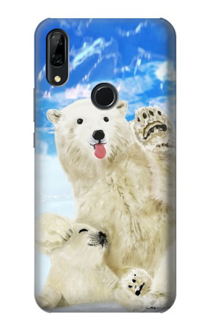 S3794 Arctic Polar Bear in Love with Seal Paint Hülle Schutzhülle Taschen für Huawei P Smart Z, Y9 Prime 2019
