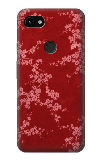 S3817 Red Floral Cherry blossom Pattern Hülle Schutzhülle Taschen für Google Pixel 3a XL