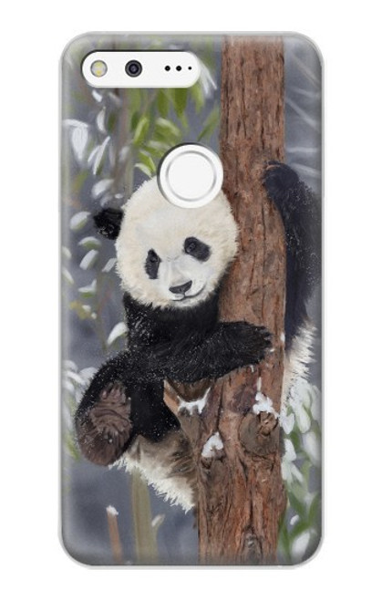 S3793 Cute Baby Panda Snow Painting Hülle Schutzhülle Taschen für Google Pixel XL