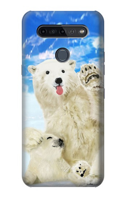 S3794 Arctic Polar Bear in Love with Seal Paint Hülle Schutzhülle Taschen für LG K51S