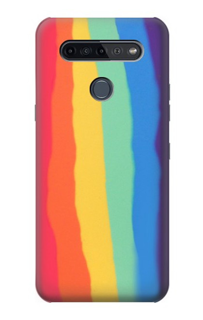 S3799 Cute Vertical Watercolor Rainbow Hülle Schutzhülle Taschen für LG K51S