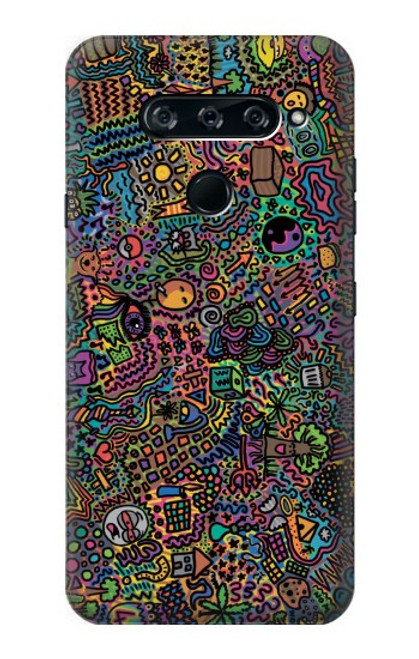 S3815 Psychedelic Art Hülle Schutzhülle Taschen für LG V40, LG V40 ThinQ