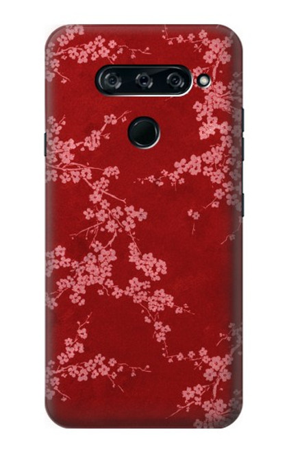 S3817 Red Floral Cherry blossom Pattern Hülle Schutzhülle Taschen für LG V40, LG V40 ThinQ