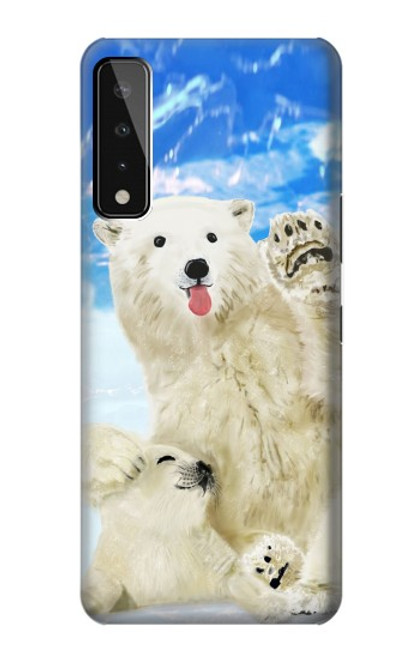 S3794 Arctic Polar Bear in Love with Seal Paint Hülle Schutzhülle Taschen für LG Stylo 7 5G