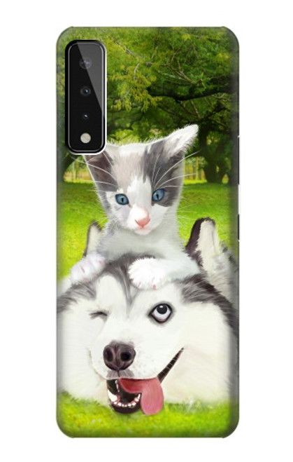 S3795 Grumpy Kitten Cat Playful Siberian Husky Dog Paint Hülle Schutzhülle Taschen für LG Stylo 7 5G