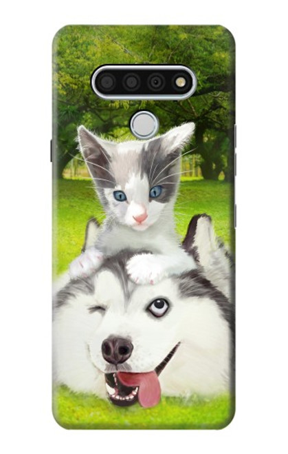 S3795 Grumpy Kitten Cat Playful Siberian Husky Dog Paint Hülle Schutzhülle Taschen für LG Stylo 6