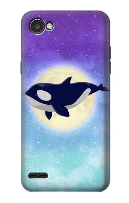 S3807 Killer Whale Orca Moon Pastel Fantasy Hülle Schutzhülle Taschen für LG Q6