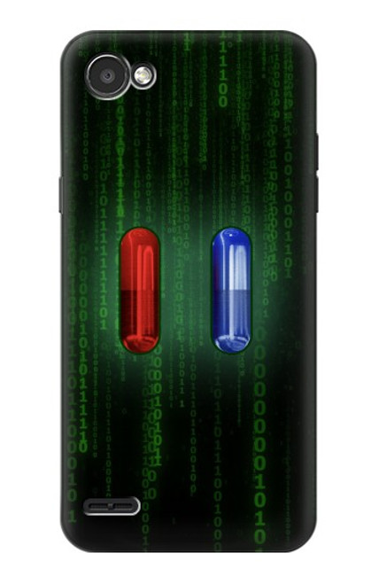 S3816 Red Pill Blue Pill Capsule Hülle Schutzhülle Taschen für LG Q6