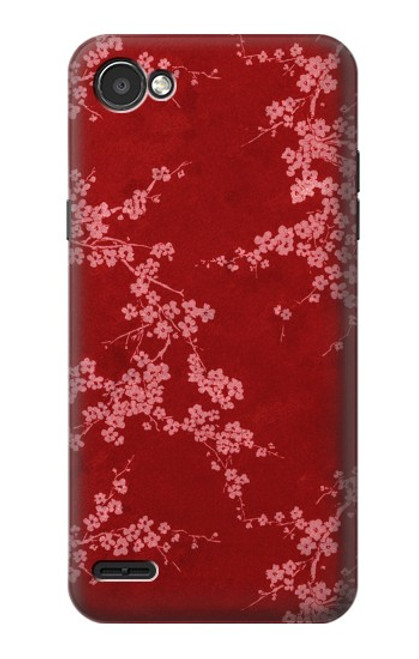 S3817 Red Floral Cherry blossom Pattern Hülle Schutzhülle Taschen für LG Q6