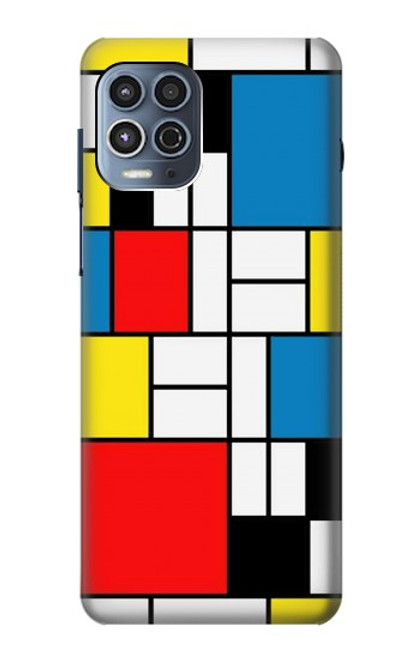 S3814 Piet Mondrian Line Art Composition Hülle Schutzhülle Taschen für Motorola Moto G100