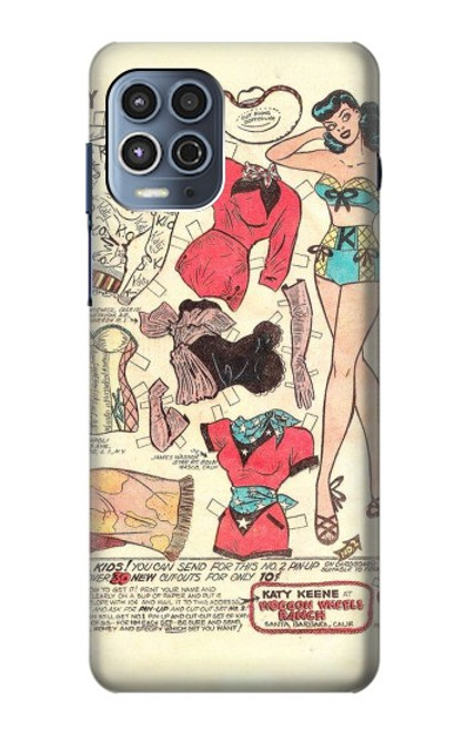 S3820 Vintage Cowgirl Fashion Paper Doll Hülle Schutzhülle Taschen für Motorola Moto G100