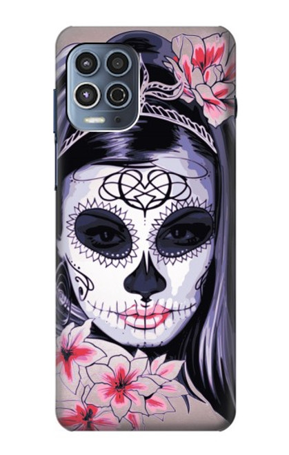 S3821 Sugar Skull Steam Punk Girl Gothic Hülle Schutzhülle Taschen für Motorola Moto G100