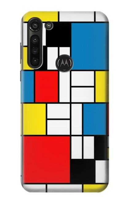 S3814 Piet Mondrian Line Art Composition Hülle Schutzhülle Taschen für Motorola Moto G8 Power
