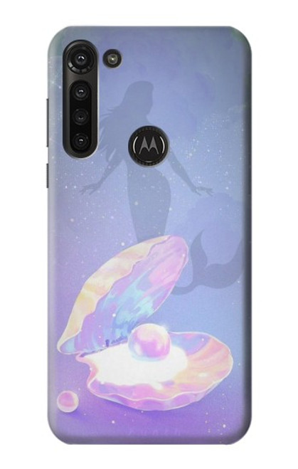 S3823 Beauty Pearl Mermaid Hülle Schutzhülle Taschen für Motorola Moto G8 Power