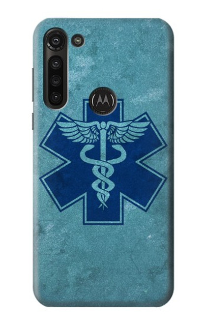 S3824 Caduceus Medical Symbol Hülle Schutzhülle Taschen für Motorola Moto G8 Power