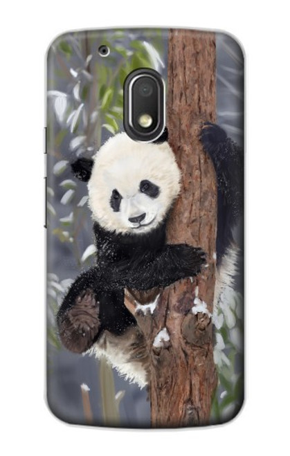 S3793 Cute Baby Panda Snow Painting Hülle Schutzhülle Taschen für Motorola Moto G4 Play