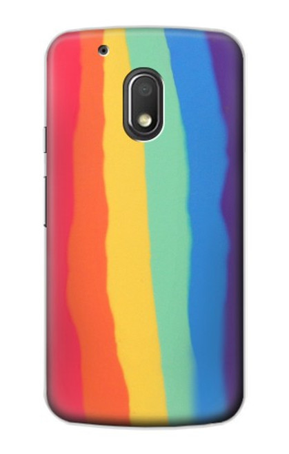 S3799 Cute Vertical Watercolor Rainbow Hülle Schutzhülle Taschen für Motorola Moto G4 Play