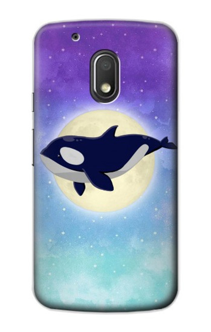 S3807 Killer Whale Orca Moon Pastel Fantasy Hülle Schutzhülle Taschen für Motorola Moto G4 Play